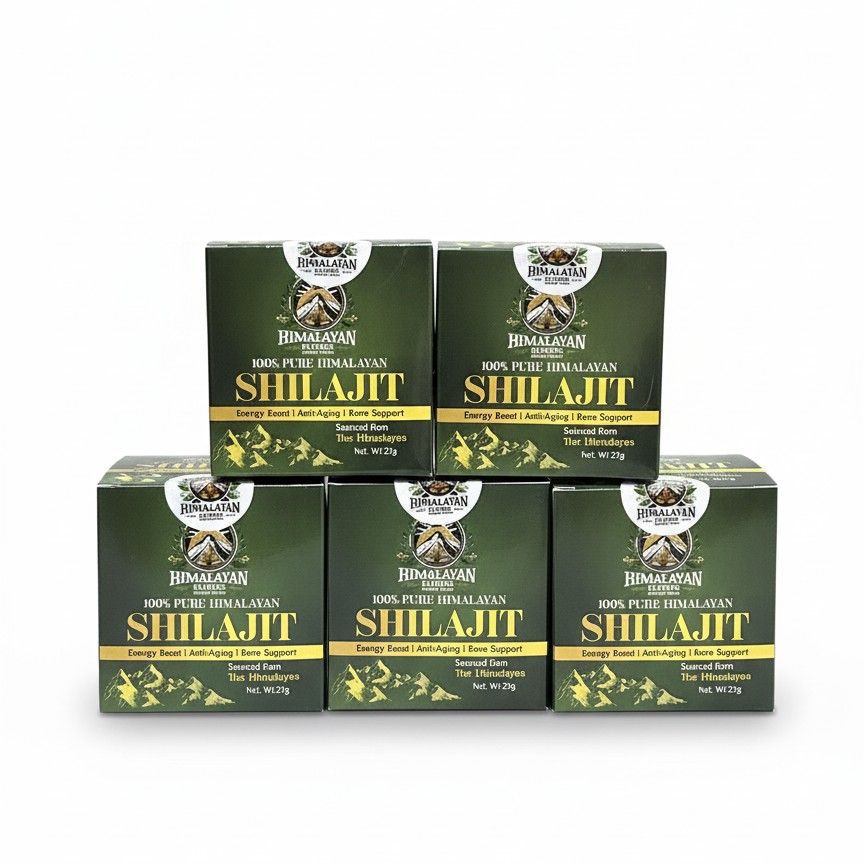 Himalayan Elixirs pure shilajit resin 125g five pack bundle (5x25g), best value Himalayan superfood supplement available to buy in Australia