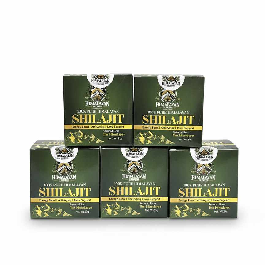 Himalayan Elixirs pure shilajit resin 125g five pack bundle (5x25g), best value Himalayan superfood supplement available to buy in Australia