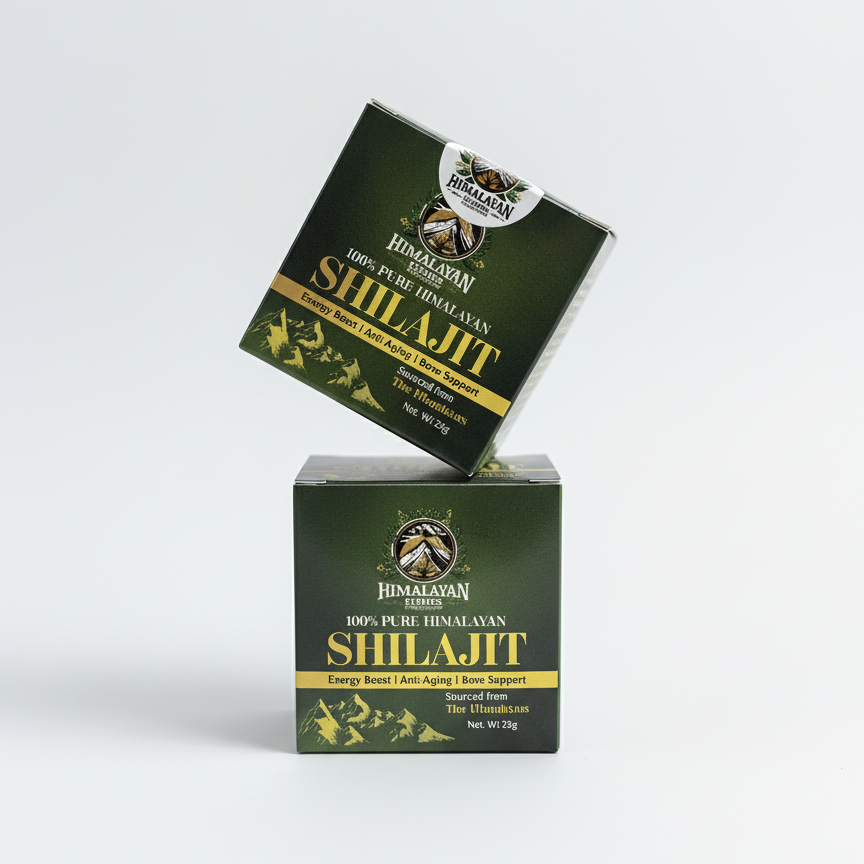 Two boxes of Himalayan Elixirs 25g Pure Shilajit resin value pack, showcasing premium packaging for Australians seeking authentic natural superfoods.